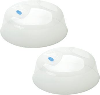 Juypal Hogar Magnetrondeksel - 2x - afdekschaal - transparant - kunststof - D26 x H11 cm = BPA vrij