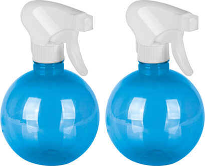 Juypal Hogar Plantenspuit/Waterverstuiver - 2x - wit/blauw - 400 ml - kunststof - sprayflacon