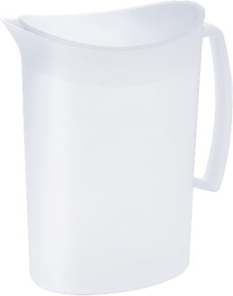 Juypal Hogar Schenkkan/waterkan met deksel - transparant - 2 liter - kunststof - L20 x H23 cm