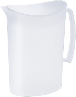 Juypal Hogar Schenkkan/waterkan met deksel - wit - 2 liter - kunststof - L20 x H23 cm