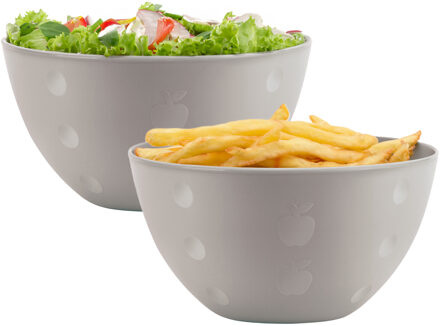 Juypal Hogar Serveerschaal/slakom - 2x - beige - 5 liter - kunststof - D26 x H14 cm