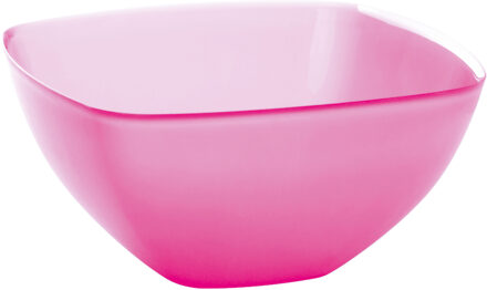 Juypal Hogar Serveerschaal/slakom - fuchsia roze - 2,75 liter - kunststof - D22,5 x H9,5 cm