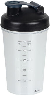 Juypal Hogar Shakebeker/shaker/bidon - 600 ml - zwart - kunststof