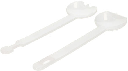 Juypal Hogar Sla bestek/couvert - 2-delig - wit - kunststof - 29 cm - saladebestek