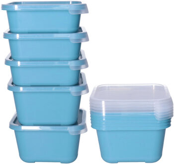 Juypal Hogar Vershoudbakjes nestbaar - 10 delig - BPA vrij - meal prep - 10x diverse maten - Blauw