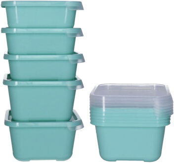 Juypal Hogar Vershoudbakjes nestbaar - 10 delig - BPA vrij - meal prep - diverse maten - mintgroen