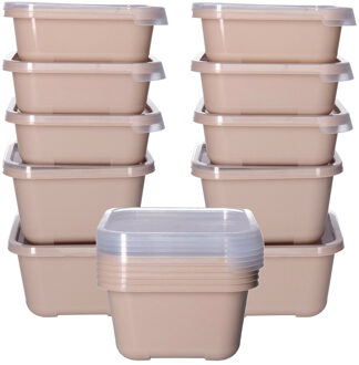Juypal Hogar Vershoudbakjes nestbaar - 15 delig - BPA vrij - meal prep - diverse maten - Beige
