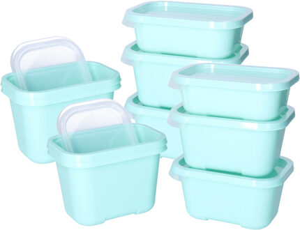 Juypal Hogar Vershoudbakjes nestbaar - 3x - 5 delig - BPA vrij - meal prep - diverse maten - mintgroen