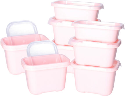 Juypal Hogar Vershoudbakjes nestbaar - 3x - 5 delig - BPA vrij - meal prep - diverse maten - Roze