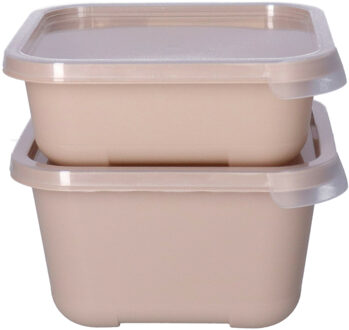 Juypal Hogar Vershoudbakjes nestbaar - 5 delig - BPA vrij - meal prep - 5x diverse maten - Beige