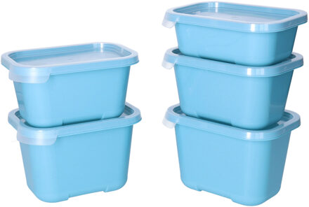 Juypal Hogar Vershoudbakjes nestbaar - 5 delig - BPA vrij - meal prep - diverse maten - Blauw