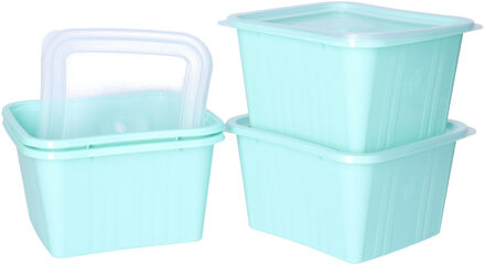 Juypal Hogar Vershoudbakjes nestbaar - BPA vrij - meal prep - 4x stuks van 1 liter - mintgroen