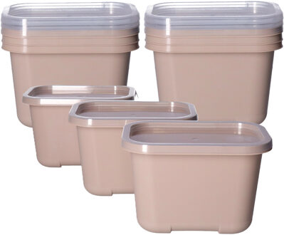 Juypal Hogar Vershoudbakjes nestbaar - BPA vrij - meal prep - 9x stuks van 1 liter - beige