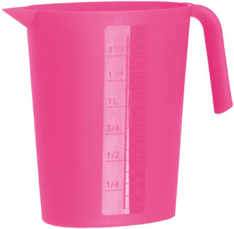 Juypal Schenkkan/waterkan - fuchsia roze - 1,75 liter - kunststof - L22 x H20 cm - Schenkkannen