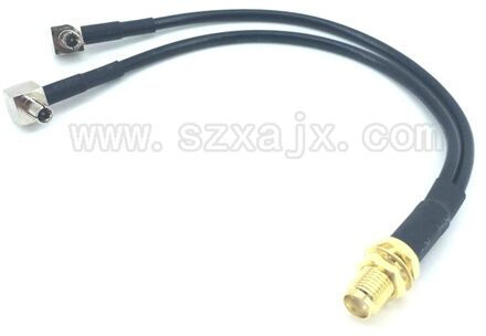 JX Antenne verlengsnoer SMA Vrouwelijke naar 2 X TS9 Connector Splitter Y type Kabel Pigtail voor HUAWEI/ZTE 3G/4G modem antenne