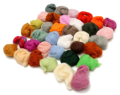 JX-LCLYL 1 Set 3G 36 Kleuren Merino Wol Fibre Roving Voor Naaldvilten Hand Spinning
