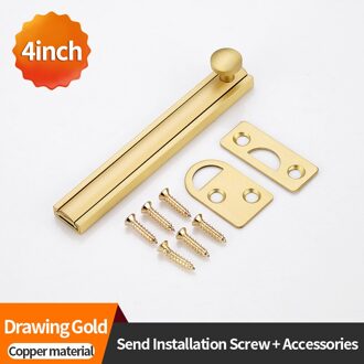 JZPENG houten deur raam badkamer verborgen messing kleine donkere klink deur bolt deurklink lock gesp kaart gesp vintage deur bu geborsteld goud