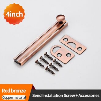JZPENG houten deur raam badkamer verborgen messing kleine donkere klink deur bolt deurklink lock gesp kaart gesp vintage deur bu rood bronzen