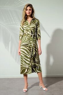 K-design Angie midi jurk in groen Groen/Multicolour