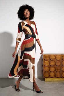 K-design Josie Crossover maxi jurk in multi Multicolour