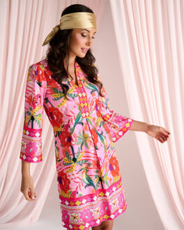 K-design Jurk c411 - maat L Roze