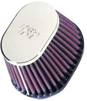 K&N universeel ovaal filter 54mm aansluiting, 102mm x 76mm Bodem, 76mm x 51mm Top, 70mm Hoogte (RC-0981)