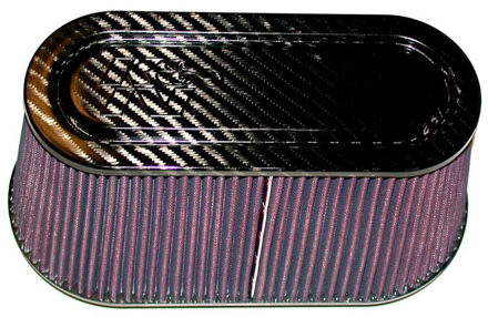 K&N universeel ovaal filter 98 mmaansluiting Od, 151mm x 152mm Bodem, 252mm x 100mm Top, 152mm Hoogt RP5115