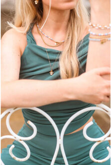 K.sk.152.1 hidden pearl necklace gold Geel - One size