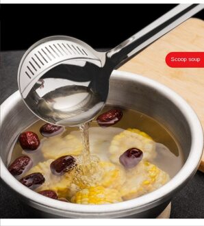 K-STAR 304 Rvs Dual-Purpose Soep Lepel Vergiet Keuken Restaurant Servies Levert Creatieve Gadget