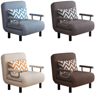 K-STAR Folding Sofa Bed Armchair Sleeper Leisure Recliner Fabric Breathable Lazy Sofas Single Living Room Lounge Chair Bed