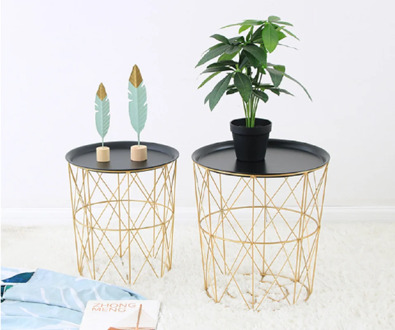 K-Star Metal Coffee Table Living Room Sofa Side Table Storage Basket Tea Desk Console Table Minimalist Furniture Tv Tray