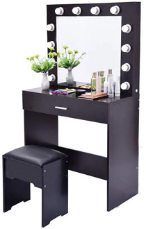K-STAR Set With Lighted Mirror Cushioned Stool Simple Dresser Small Apartment Dedicated Makeup Table IN STOCK