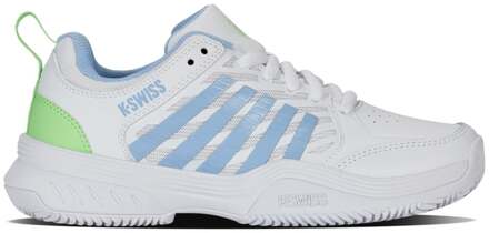 K-Swiss COURT EXPRESS 2 Clay Tennisschoenen Dames-wit, lichtblauw - 37.5