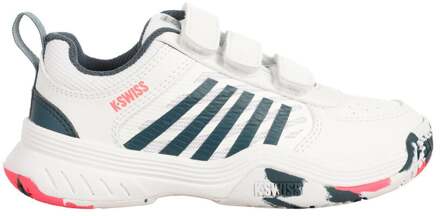 K-Swiss Court Express 2 Strap Tennisschoenen Kinderen-Wit,Petrolblauw - 29