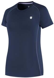 K-Swiss KS AP HYPERCOURT BASIC RECYCLED TEE T-shirt Dames-donkerblauw - XS