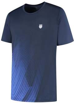 K-Swiss KS AP HYPERCOURT PRINT CREW 6 T-shirt Heren-donkerblauw - XXL