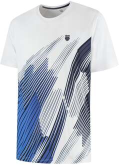 K-Swiss KS AP HYPERCOURT PRINT CREW 6 T-shirt Heren-wit - S