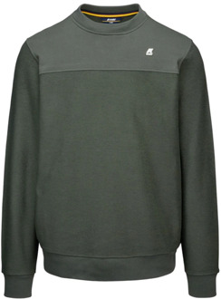 K-WAY Comfortabele Katoenen Sweatshirt voor Heren K-Way , Green , Heren - XL