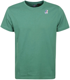 K-WAY Edouard Groen Katoenen T-Shirt voor Heren K-Way , Green , Heren - 2Xl,S