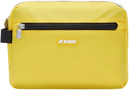 K-WAY Gele Nylon Toilettas K-Way , Yellow , Heren - ONE Size