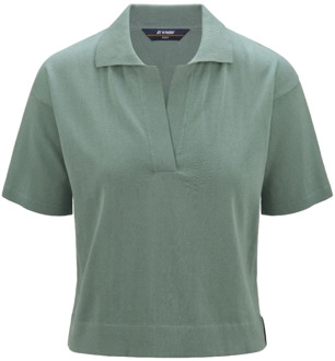 K-WAY Groene Polo Shirt Korte Mouwen K-Way , Green , Dames - Xl,L,M,S