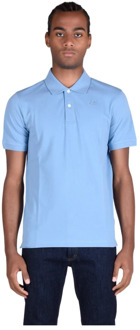 K-WAY Katoenen Polo Shirt voor Mannen K-Way , Blue , Heren - 2Xl,Xl,L,M