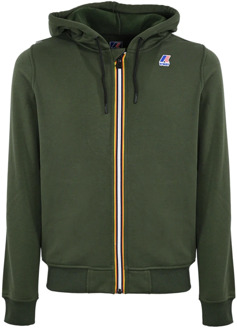 K-WAY Militair Groene Zip Sweater K-Way , Green , Heren - 2Xl,L,M,S