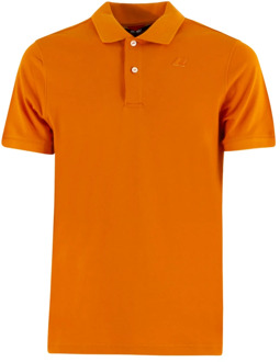 K-WAY Oranje Polo Shirt Met Knoopsluiting Regular Fit K-Way , Orange , Heren - 2Xl,Xl,L,M,3Xl