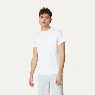 K-WAY Premium Katoenen T-Shirt Collectie K-Way , White , Heren - 2Xl,Xl,M