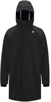 K-WAY Slim-Fit Bonded Parka,Veelzijdige Slim-Fit Parka Jas K-Way , Black , Heren - 2Xl,M,S