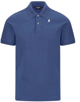 K-WAY Stretch Katoen Piqué Polo Shirt K-Way , Blue , Heren - 2Xl,M
