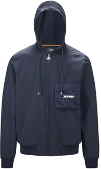 K-WAY Sweatshirt met ritssluiting en micro-ruitjespatroon K-Way , Blue , Unisex - L,M,S