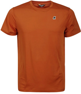 K-WAY Upgrade je casual garderobe met dit Oranje Katoenen T-Shirt voor Heren K-Way , Orange , Heren - M,S