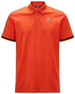 K-WAY Vincent Contrast Stretch Polo Shirt K-Way , Orange , Heren - L,M,S